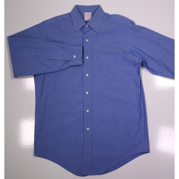 Brooks Brothers Blue Non-Iron Traditional Fit Cotton Dress Shirt 14.5-32 - Picture 2 of 6
